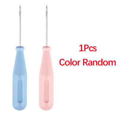 1 gab. Tērauda šuvēja šūšanas īlens maisiņi caurumu āķis DIY rokām darināts ādas amatniecības rīks plastmasas rokturis konusa adata apavu remonta adata