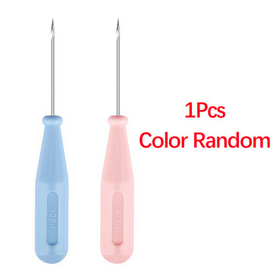 1 gab. Tērauda šuvēja šūšanas īlens maisiņi caurumu āķis DIY rokām darināts ādas amatniecības rīks plastmasas rokturis konusa adata apavu remonta adata