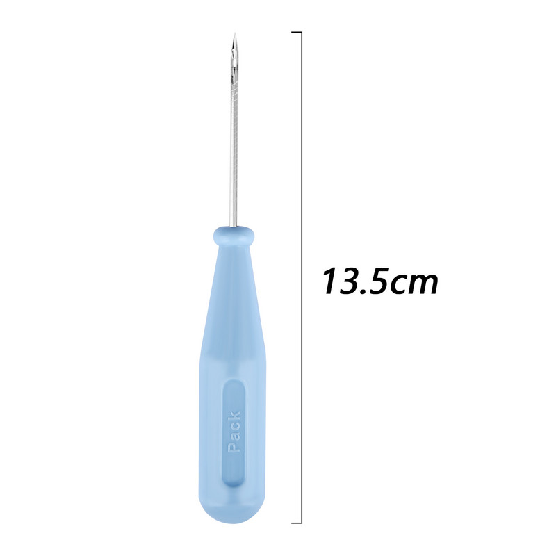 1 gab. Tērauda šuvēja šūšanas īlens maisiņi caurumu āķis DIY rokām darināts ādas amatniecības rīks plastmasas rokturis konusa adata apavu remonta adata