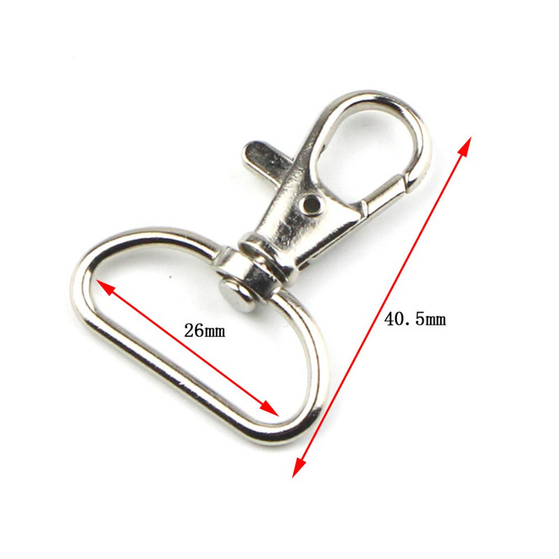 10 gab. Metāla šarnīrsavienojuma omāru aizdares Clip Snap āķis atslēgu piekariņu gredzens āra štrope Amatniecības somas daļas Pick 6 Izmērs 8,8 mm ~ 26 mm
