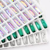 XIAOPU Long, klasisks ovāls K9 stikla vaļīgs rhinestones nagu mākslai Pointback Strass Crystal aplikācijas līme uz apģērba DIY Amatniecība