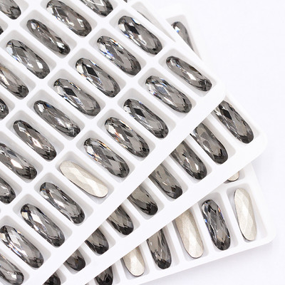 XIAOPU Long, klasisks ovāls K9 stikla vaļīgs rhinestones nagu mākslai Pointback Strass Crystal aplikācijas līme uz apģērba DIY Amatniecība