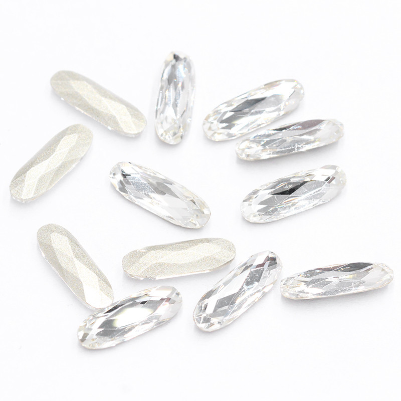 XIAOPU Long, klasisks ovāls K9 stikla vaļīgs rhinestones nagu mākslai Pointback Strass Crystal aplikācijas līme uz apģērba DIY Amatniecība