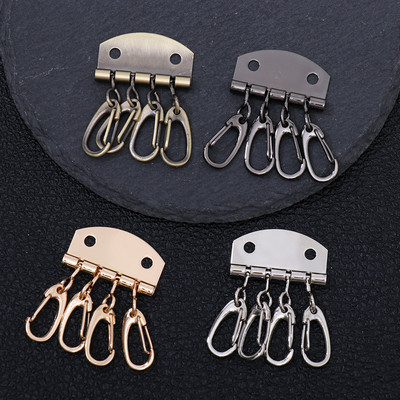 4Pcs Keyring Leather Bag Buckles Metal Leather Craft Key Patchwork Holders Row Rivet Hook High Quality DIY Sewing Accessories