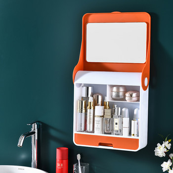 Επιτοίχιο Storage Box With Mirror Cosmetic Storage Box Μεγάλη χωρητικότητα Storage Box Dresser Lipstick Skin Care Product Rack