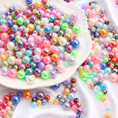 6/8/10mmABS Imitation Pearl AB Color Ball Beads DIY Handmade Beaded Loose Bead Material Αξεσουάρ για τα μαλλιά Βραχιόλι