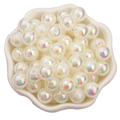 6/8/10mmABS Imitation Pearl AB Color Ball Beads DIY Handmade Beaded Loose Bead Material Αξεσουάρ για τα μαλλιά Βραχιόλι