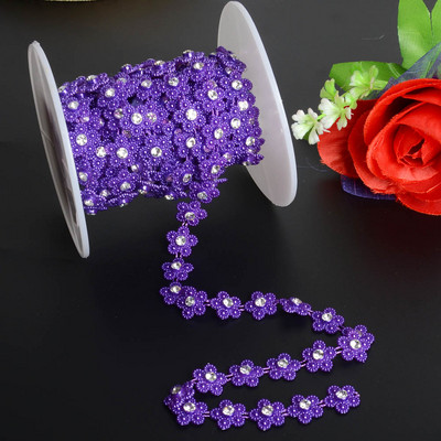 1 Yards 14mm πλάτος ABS Flatback Imitation Pearl with 4mm Rhinestones Trim Lace for Wedding Dress Uplique Κατασκευή κοσμημάτων