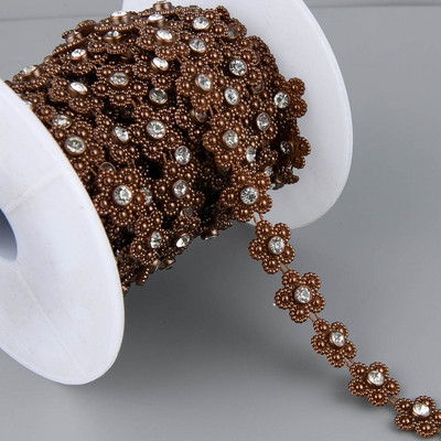 1 Yards 14mm πλάτος ABS Flatback Imitation Pearl with 4mm Rhinestones Trim Lace for Wedding Dress Uplique Κατασκευή κοσμημάτων