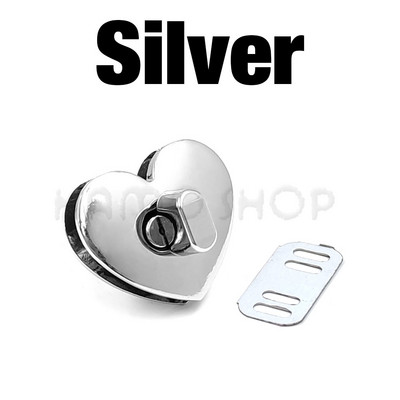 1 τεμ 30m/32mm Μεταλλικές αγκράφες με κούμπωμα κλειδαριάς σε σχήμα καρδιάς για ντεκόρ καπέλου τσάντας Εξοπλισμός DIY Αξεσουάρ δερμάτινη τσάντα χειροτεχνίας