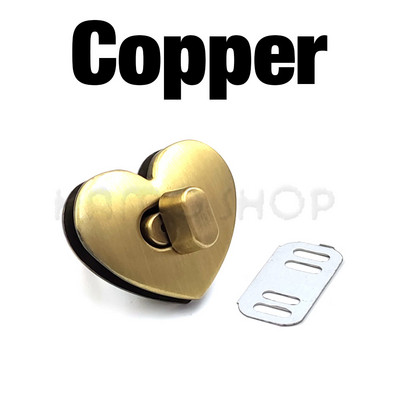 1 τεμ 30m/32mm Μεταλλικές αγκράφες με κούμπωμα κλειδαριάς σε σχήμα καρδιάς για ντεκόρ καπέλου τσάντας Εξοπλισμός DIY Αξεσουάρ δερμάτινη τσάντα χειροτεχνίας