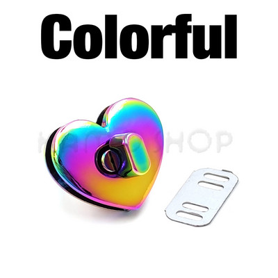 1 τεμ 30m/32mm Μεταλλικές αγκράφες με κούμπωμα κλειδαριάς σε σχήμα καρδιάς για ντεκόρ καπέλου τσάντας Εξοπλισμός DIY Αξεσουάρ δερμάτινη τσάντα χειροτεχνίας