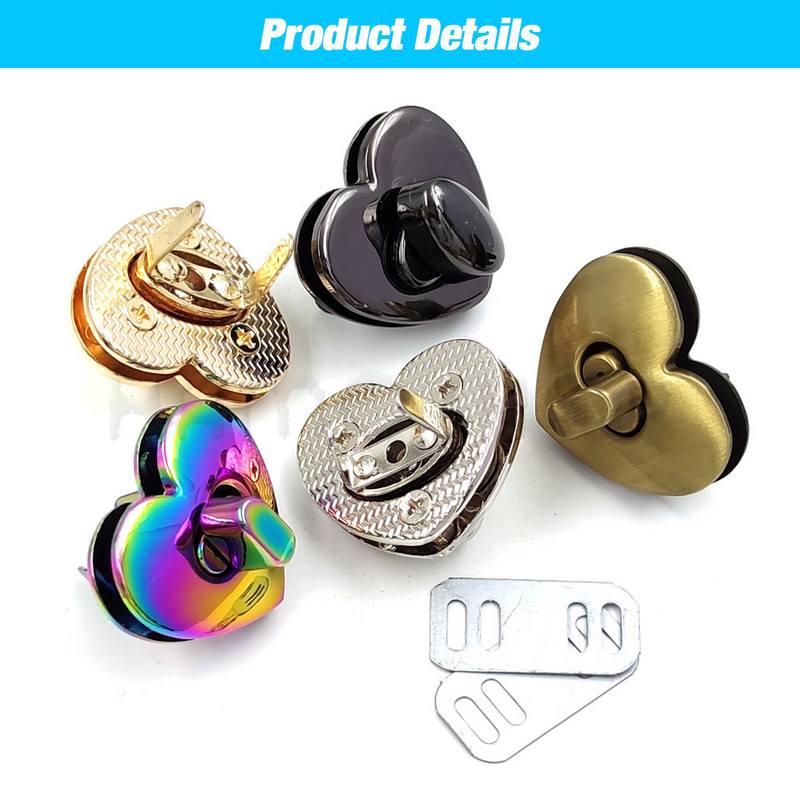 1 τεμ 30m/32mm Μεταλλικές αγκράφες με κούμπωμα κλειδαριάς σε σχήμα καρδιάς για ντεκόρ καπέλου τσάντας Εξοπλισμός DIY Αξεσουάρ δερμάτινη τσάντα χειροτεχνίας