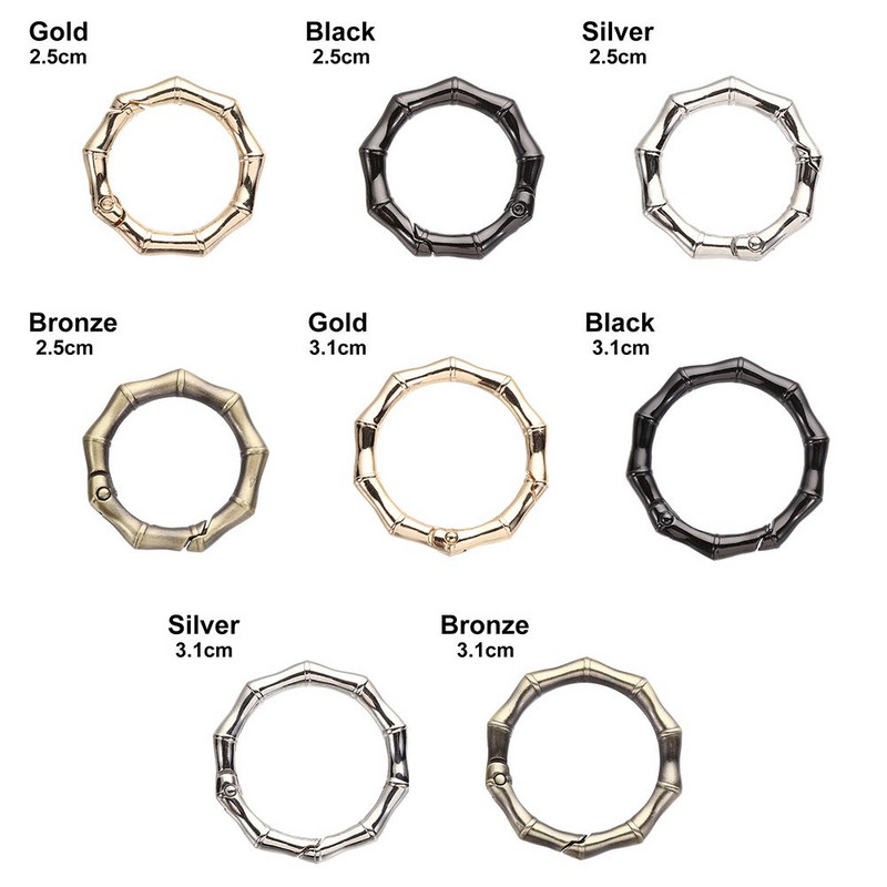 25cm/31cm Δαχτυλίδι ελατηρίου Στρογγυλή σκανδάλη ώθησης Πόρπες κλειδιών Κλιπ κουμπωτά γάντζοι Δαχτυλίδια επιμεταλλωμένη πύλη Καραμπίνερ Τσάντες τσάντες Αξεσουάρ