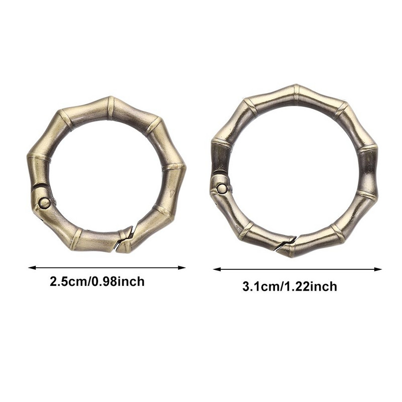 25cm/31cm Δαχτυλίδι ελατηρίου Στρογγυλή σκανδάλη ώθησης Πόρπες κλειδιών Κλιπ κουμπωτά γάντζοι Δαχτυλίδια επιμεταλλωμένη πύλη Καραμπίνερ Τσάντες τσάντες Αξεσουάρ