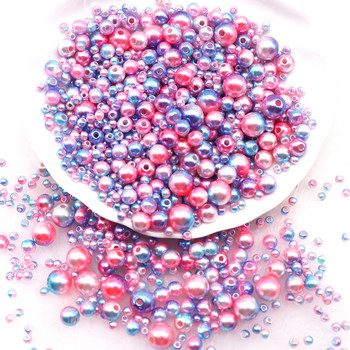20g Mermaid Color Round Pearl Beads 3-8mm Gradiented ABS Rhinestone Pearls Beads for DIY Nail Art Διακοσμητικά Αξεσουάρ
