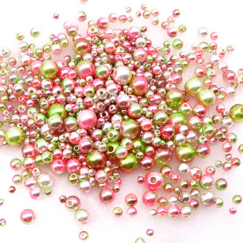 20g Mermaid Color Round Pearl Beads 3-8mm Gradiented ABS Rhinestone Pearls Beads for DIY Nail Art Διακοσμητικά Αξεσουάρ