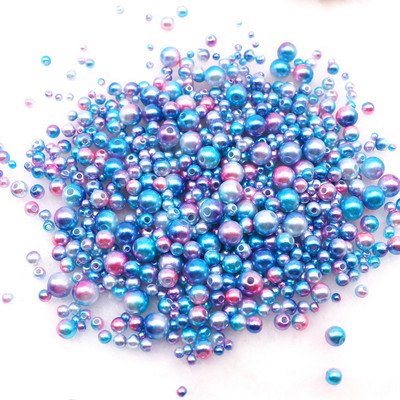 20g Mermaid Color Round Pearl Beads 3-8mm Gradiented ABS Rhinestone Pearls Beads for DIY Nail Art Διακοσμητικά Αξεσουάρ