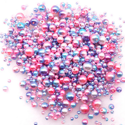 20g Mermaid Color Round Pearl Beads 3-8mm Gradiented ABS Rhinestone Pearls Beads for DIY Nail Art Διακοσμητικά Αξεσουάρ