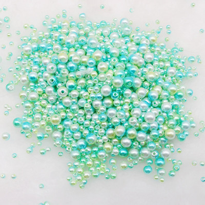 20g Mermaid Color Round Pearl Beads 3-8mm Gradiented ABS Rhinestone Pearls Beads for DIY Nail Art Διακοσμητικά Αξεσουάρ