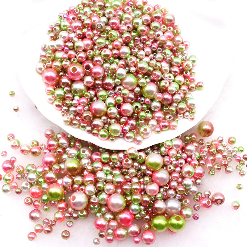 20g Mermaid Color Round Pearl Beads 3-8mm Gradiented ABS Rhinestone Pearls Beads for DIY Nail Art Διακοσμητικά Αξεσουάρ