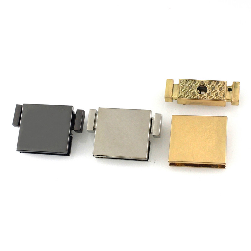 1gb. Metāla kvadrātveida pagriežama slēdzene Modes vērpta slēdzenes aizdare priekš DIY rokassomas somas somiņas bagāžas aparatūras aizveramās somas daļas aksesuāri