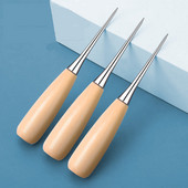 Σουβίλι για ράψιμο Δερμάτινη χειροτεχνία Ραφή Σουβίλι Επαγγελματική διάτρηση Εργαλεία στρογγυλής τρύπας Αξεσουάρ Ατσάλινο ξύλο Ξύλινη λαβή Diy Craft