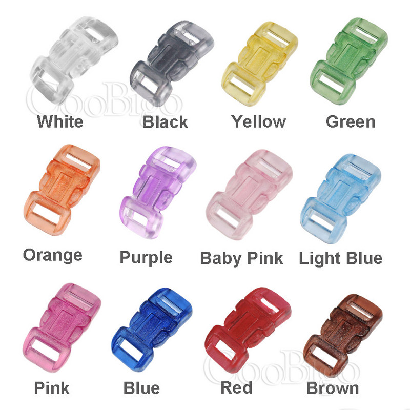 Krāsains sprādzes sprādzes aizdare siksnas siksnas jostas mugursomas soma Paracord rokassprādze suņu apkakles apģērbi DIY aksesuāri 10gab