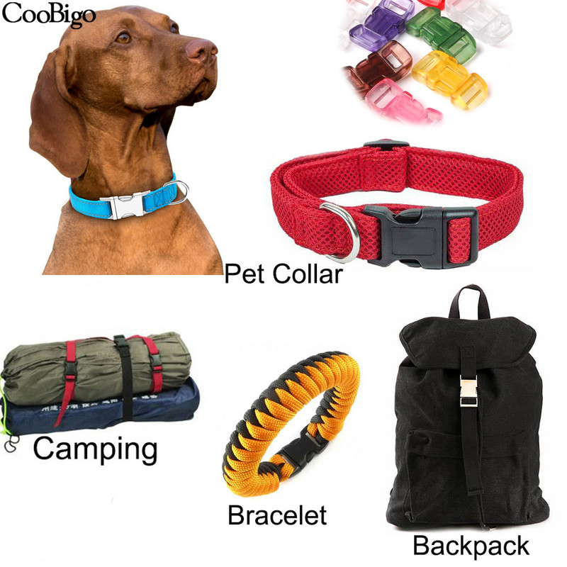 Krāsains sprādzes sprādzes aizdare siksnas siksnas jostas mugursomas soma Paracord rokassprādze suņu apkakles apģērbi DIY aksesuāri 10gab