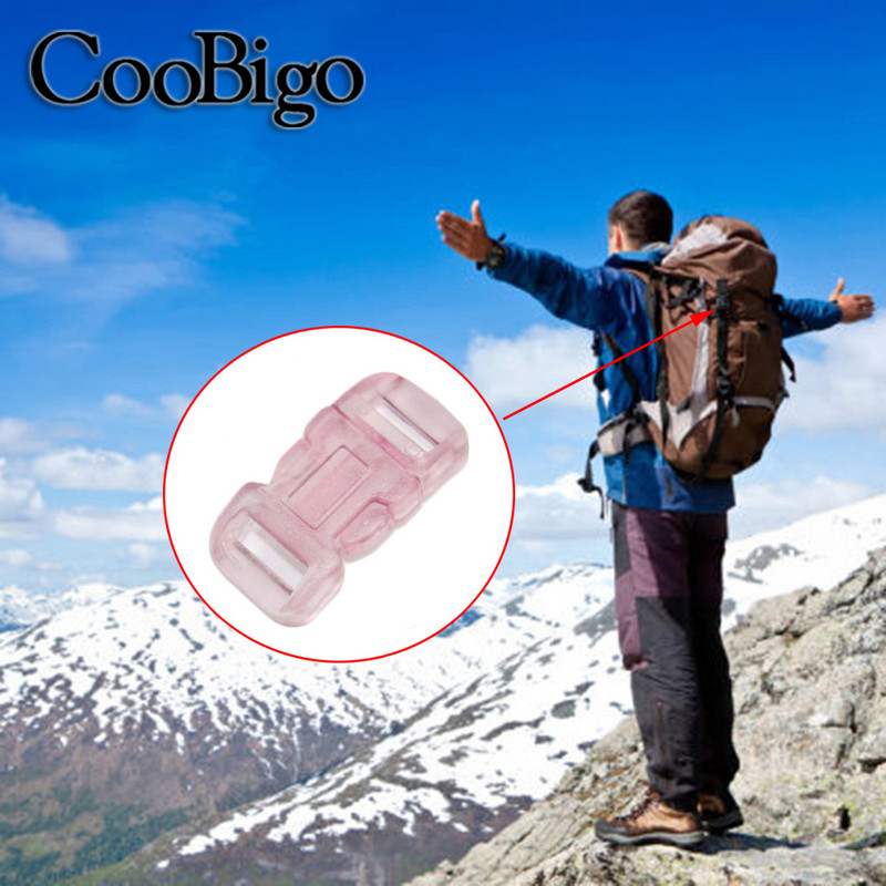 Krāsains sprādzes sprādzes aizdare siksnas siksnas jostas mugursomas soma Paracord rokassprādze suņu apkakles apģērbi DIY aksesuāri 10gab