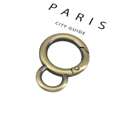 1 τεμ. Αξεσουάρ υλικού σύνδεσης με λουράκι για δερμάτινη τσάντα χειροτεχνίας, με διπλό κύκλο