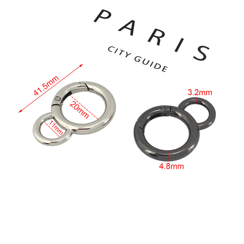 1 τεμ. Αξεσουάρ υλικού σύνδεσης με λουράκι για δερμάτινη τσάντα χειροτεχνίας, με διπλό κύκλο