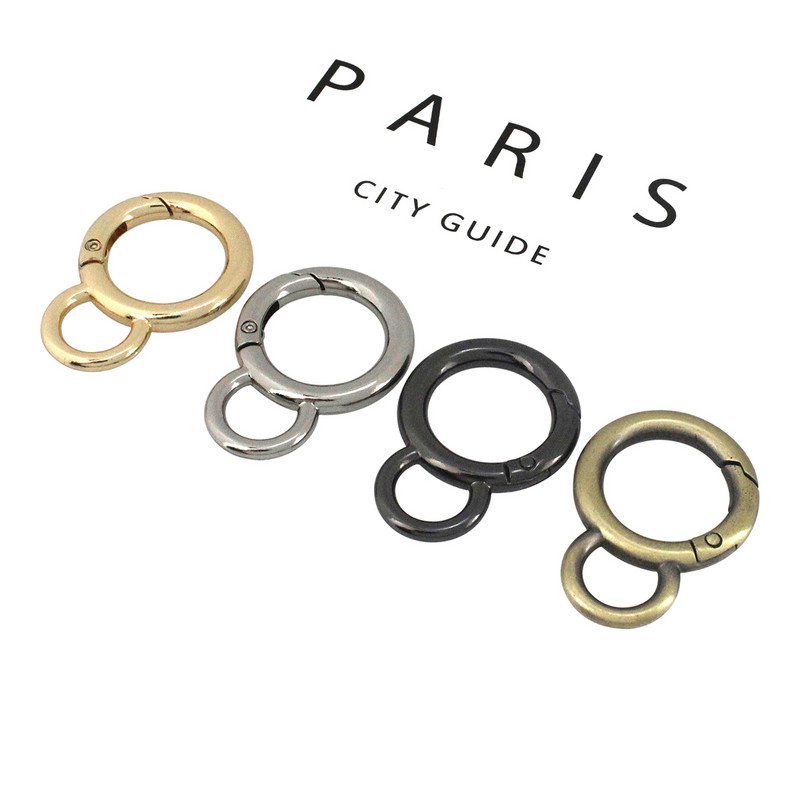 1 τεμ. Αξεσουάρ υλικού σύνδεσης με λουράκι για δερμάτινη τσάντα χειροτεχνίας, με διπλό κύκλο