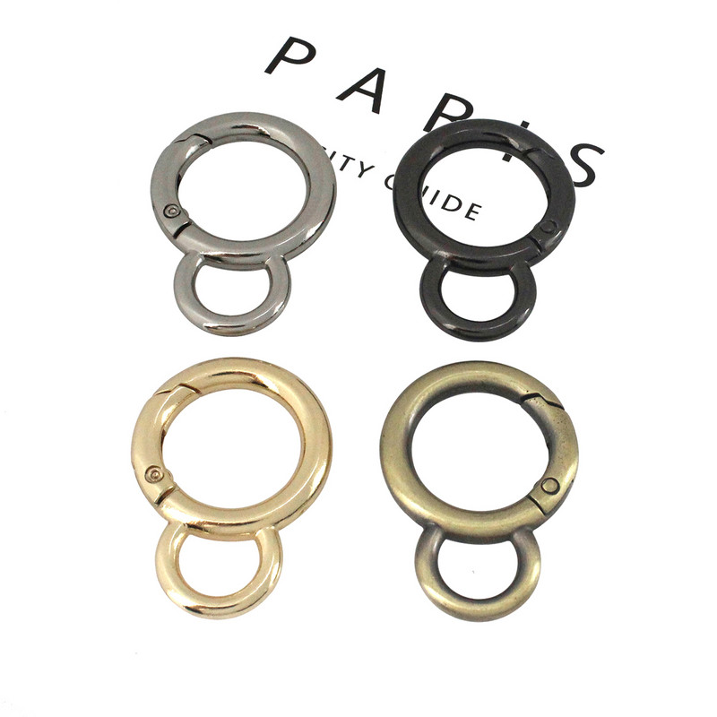 1 τεμ. Αξεσουάρ υλικού σύνδεσης με λουράκι για δερμάτινη τσάντα χειροτεχνίας, με διπλό κύκλο