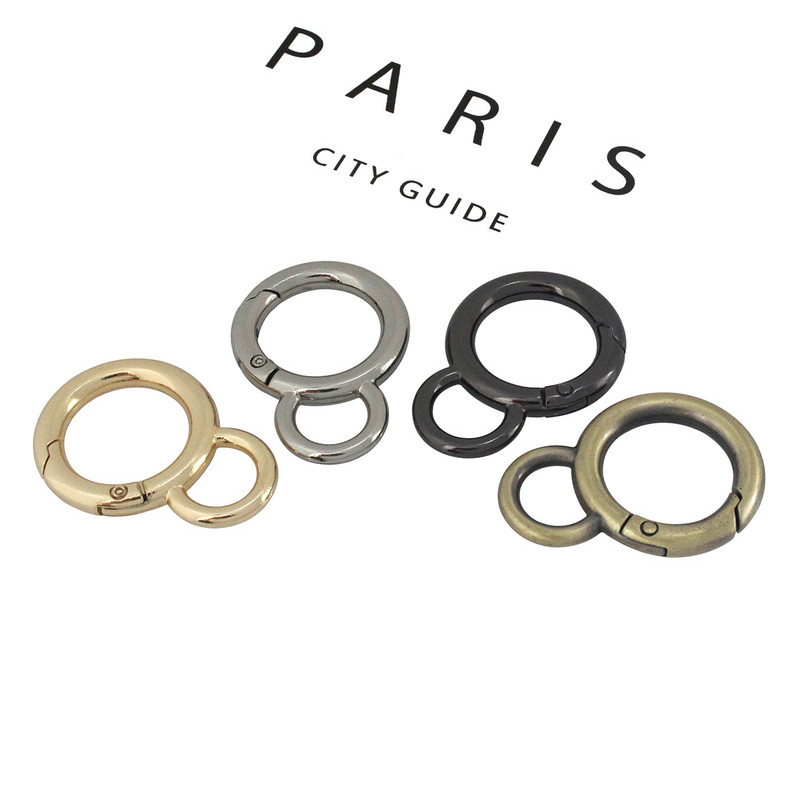 1 τεμ. Αξεσουάρ υλικού σύνδεσης με λουράκι για δερμάτινη τσάντα χειροτεχνίας, με διπλό κύκλο