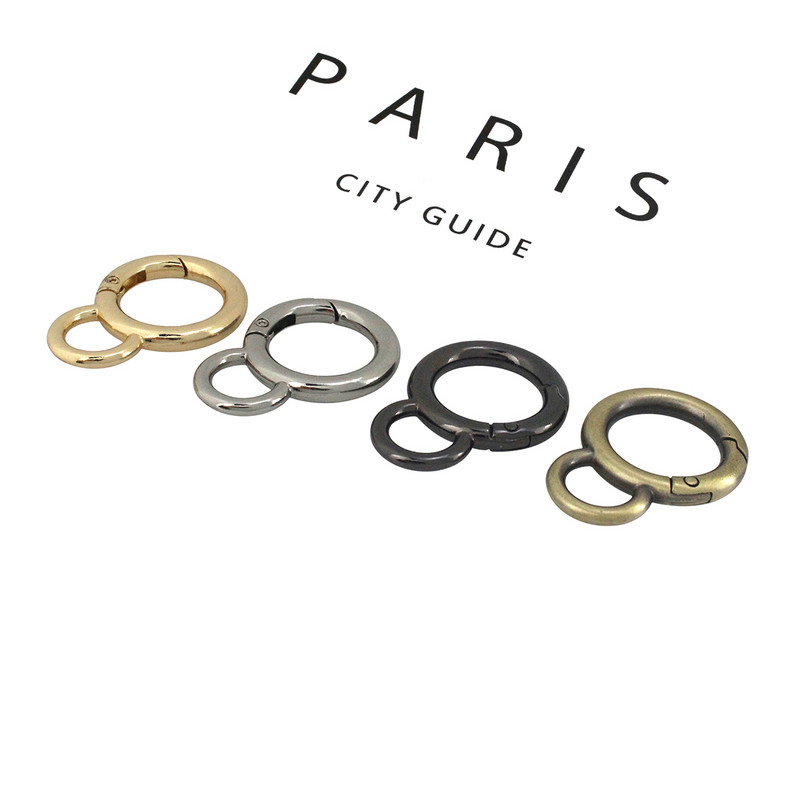 1 τεμ. Αξεσουάρ υλικού σύνδεσης με λουράκι για δερμάτινη τσάντα χειροτεχνίας, με διπλό κύκλο