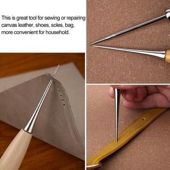 Χάλκινη λαβή ραψίματος Awl Speedy Stitcher Shoe Binding Tool Kit for Clothing Fabric Repairing Leather Craft Awl Punch Tool