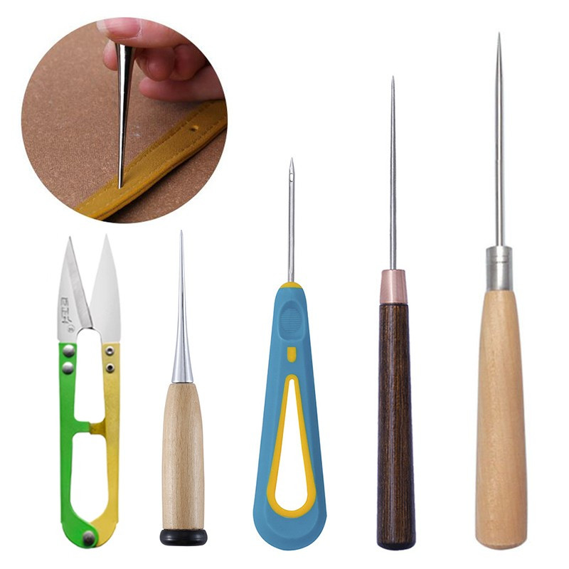 Χάλκινη λαβή ραψίματος Awl Speedy Stitcher Shoe Binding Tool Kit for Clothing Fabric Repairing Leather Craft Awl Punch Tool