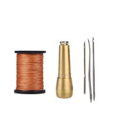 Δερμάτινο κιτ ραπτικής DIY Δερμάτινη βελόνα ραπτικής βελόνας με χάλκινη λαβή Σετ δερμάτινα ενδύματα σκηνής Παπούτσια επισκευής εργαλείου Νάιλον