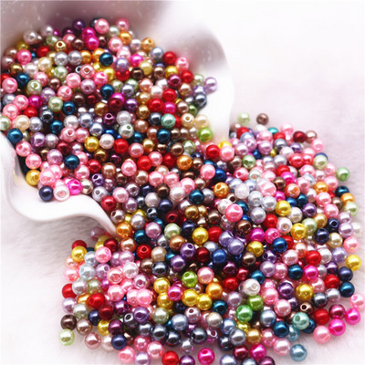 Mărgele de perle rotunde de 20g amestecate 3/4/5/6/8/10mm margele acrilice distanțier mărgele libere pentru fabricarea de bijuterii DIY, accesorii, accesorii