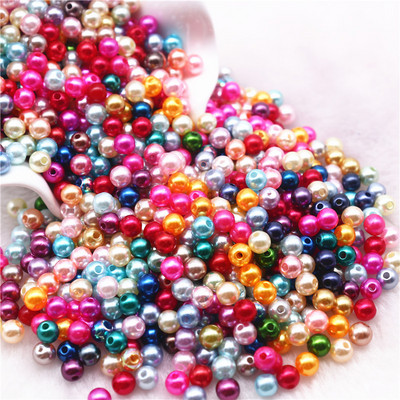 Mărgele de perle rotunde de 20g amestecate 3/4/5/6/8/10mm margele acrilice distanțier mărgele libere pentru fabricarea de bijuterii DIY, accesorii, accesorii