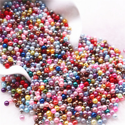 Mărgele de perle rotunde de 20g amestecate 3/4/5/6/8/10mm margele acrilice distanțier mărgele libere pentru fabricarea de bijuterii DIY, accesorii, accesorii