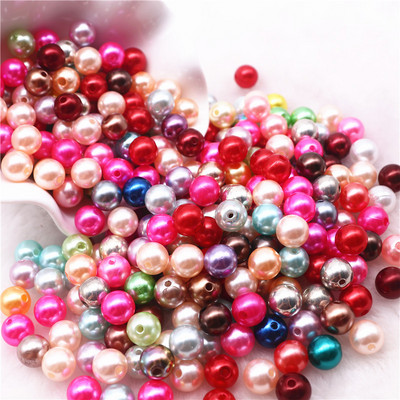 Mărgele de perle rotunde de 20g amestecate 3/4/5/6/8/10mm margele acrilice distanțier mărgele libere pentru fabricarea de bijuterii DIY, accesorii, accesorii