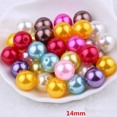 Mărgele de perle rotunde de 20g amestecate 3/4/5/6/8/10mm margele acrilice distanțier mărgele libere pentru fabricarea de bijuterii DIY, accesorii, accesorii