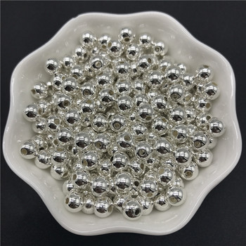 3-12 mm всички размери позлатени сребърни перли с кръгли дупки имитация на пластмасови перлени мъниста за ръкоделие и изработка на бижута