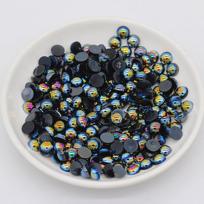 3/4/6/8/10mm läikiv AB lame seljaosa poolümmargune Imitatsioonpärl käsitöö jaoks mõeldud väljalõigete album Nail Art Dekoratsioon kingad rõivas DIY aksessuaarid