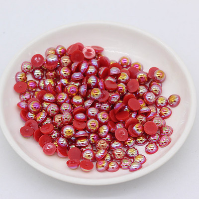 3/4/6/8/10mm läikiv AB lame seljaosa poolümmargune Imitatsioonpärl käsitöö jaoks mõeldud väljalõigete album Nail Art Dekoratsioon kingad rõivas DIY aksessuaarid