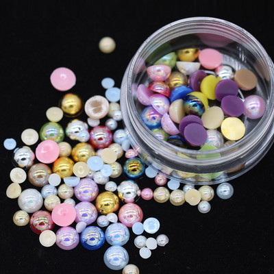 3/4/6/8/10mm läikiv AB lame seljaosa poolümmargune Imitatsioonpärl käsitöö jaoks mõeldud väljalõigete album Nail Art Dekoratsioon kingad rõivas DIY aksessuaarid