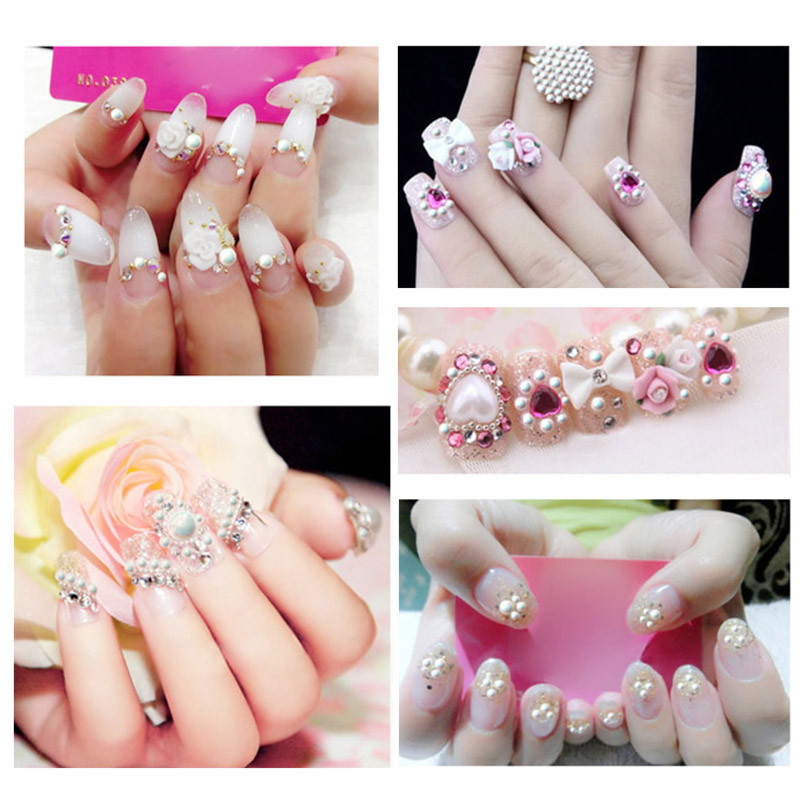 3/4/6/8/10mm läikiv AB lame seljaosa poolümmargune Imitatsioonpärl käsitöö jaoks mõeldud väljalõigete album Nail Art Dekoratsioon kingad rõivas DIY aksessuaarid