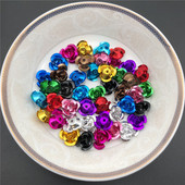 100PCS 11mm 3D Rose Flower Shape Jewelry Findings Χάντρες αλουμινίου Καπάκι Charms Κρεμαστό Γούρια Χάντρες για την κατασκευή κοσμημάτων